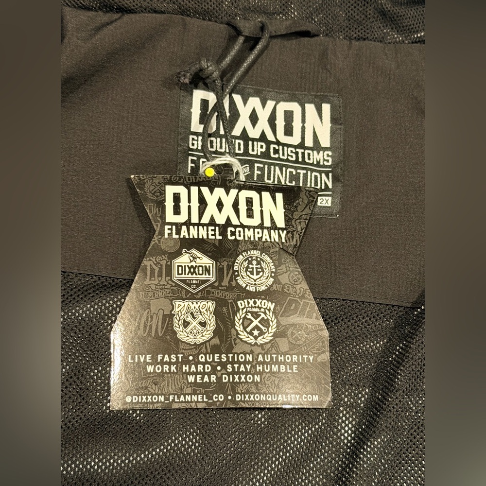 DIXXON Flannel Rain Jacket Mens 2X Green Full Zip Windbreaker Hooded Lightweight - Picture 7 of 16